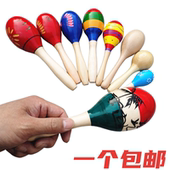 奥尔夫打击乐器卡通沙锤幼儿园早教教具儿童木制沙球木质沙锤