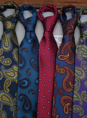 领带男正装韩版英伦风绅士复古欧美8CM手打款商务职业装宽YSB849