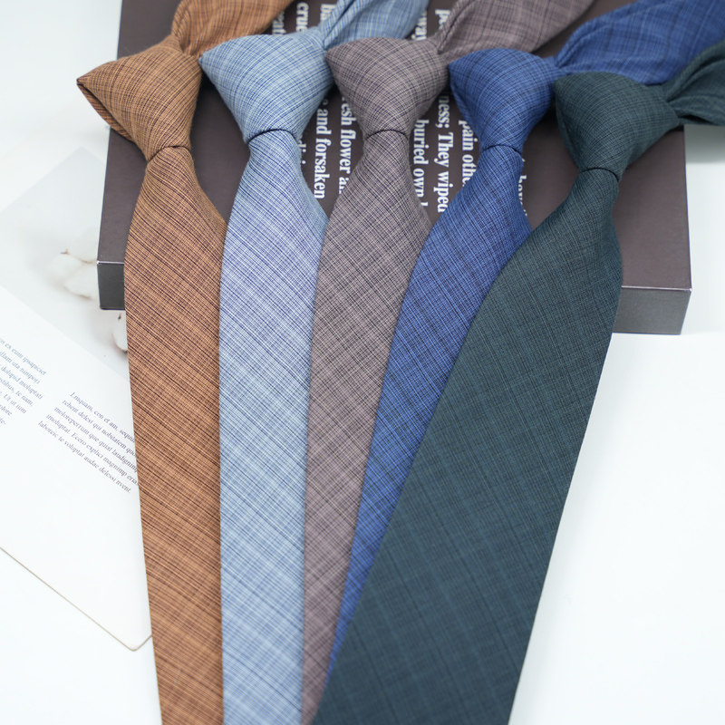 领带男正装韩版英伦风绅士灰色咖色8CM手打款商务工作学生职业装