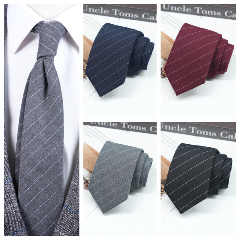 领带男正装韩版英伦风绅士复古条纹7CM手打款商务学生工作职业装