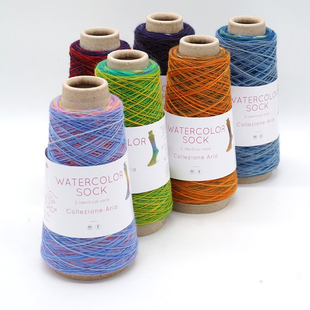 Laines nord 进口像水墨画颜色watercolor sock羊毛混纺袜子线
