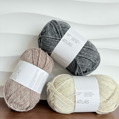 sandnes garn atlas 进口 中粗手工棒针编织羊毛线 50克108米