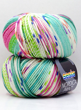 SESIA NORDICA PRINT 新雅美丽诺羊毛段染中粗线 DIY手编毛衣线