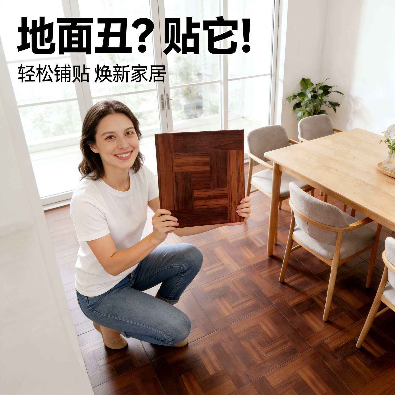 pvc地板革贴自粘仿瓷砖加厚耐磨