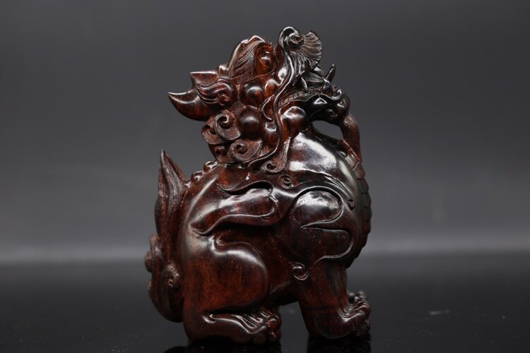 海南貔恘瑞兽居家手工雕刻望天吼