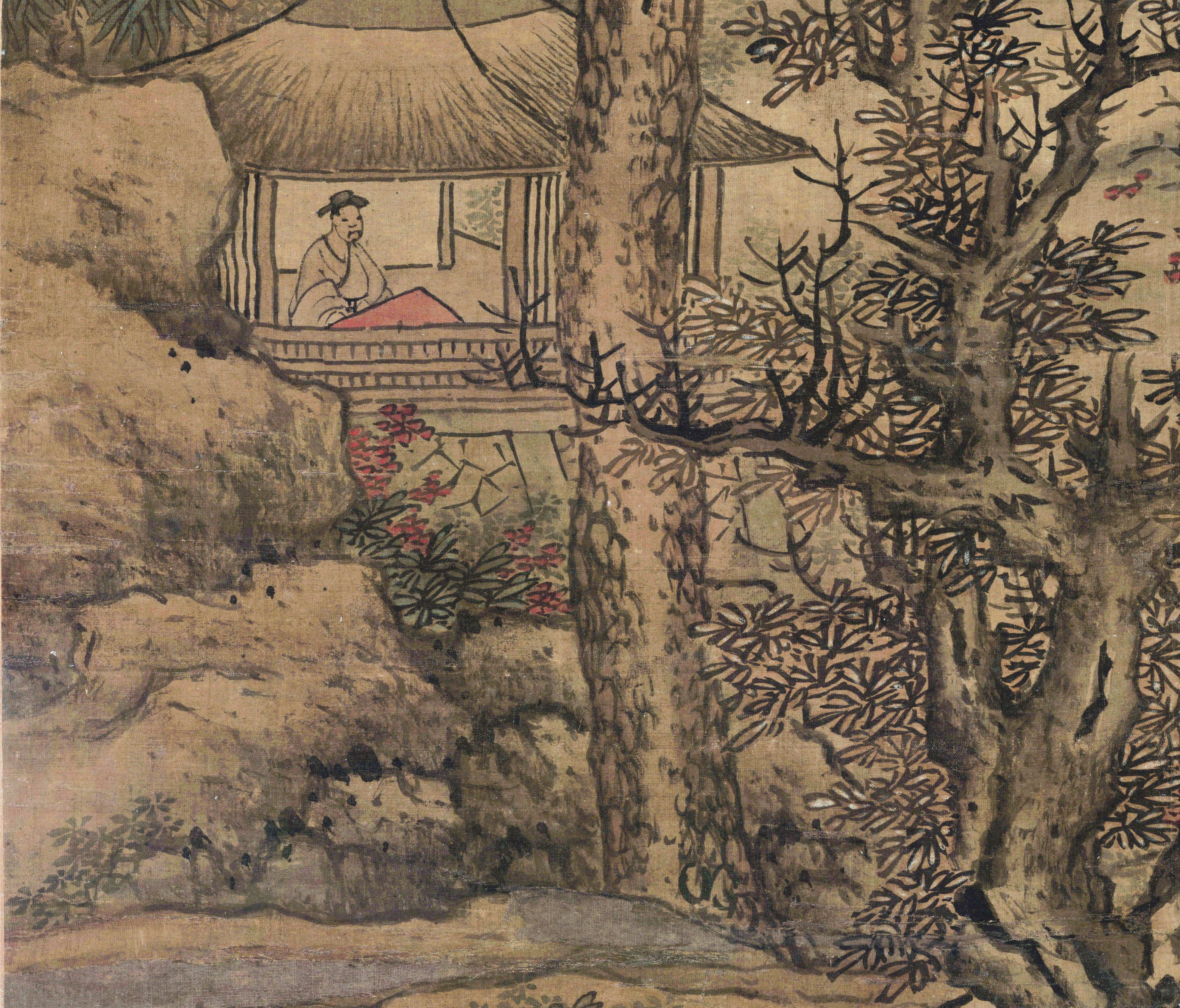 蓝瑛 云壑高逸图 明代山水 墙面装饰 画芯挂轴 美术资源 微喷复制