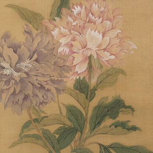 恽寿平 牡丹图 设色花鸟 国画立轴 茶室装饰 美术资源 微喷复制