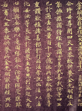 敦煌遗书 唐 义净 紫纸金字 金光明最胜王经第六卷 小楷 微喷复制