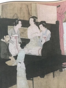 顾闳中 韩熙载夜宴图 仕女人物图 临摹学习 纸本绢布 微喷复制品