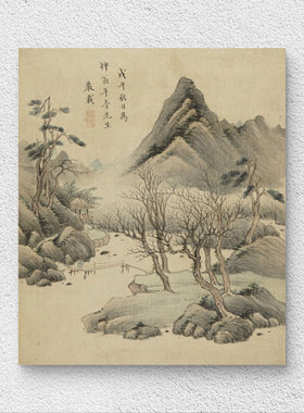 清代 蒋蔼 山水集册精品 书法国画 临摹学习 纸本绢布 微喷复制
