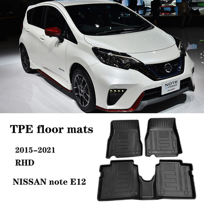 适用日产NISSAN NOTE E12右舵驾呔e13脚垫TPE橡胶防水后备箱尾垫
