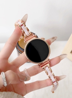 适用华为GT5女款优雅watch3pro树脂拼金属小蛮腰高级荣耀4pro表带