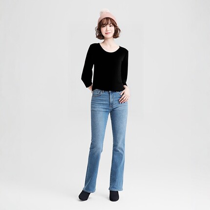 太暖和了出口日本女士加绒加厚秋衣单件 保暖上装弹力超大678