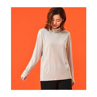 日单女士外穿T恤薄绒高领打底衣有大码