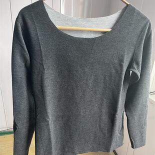 大童少女蚕桑丝女士双面德绒无痕保暖内衣上装发热加绒秋衣单件