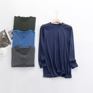 运动速干 秋衣单件保暖上装 日本男士 内衣薄绒保暖发热衣自发热长袖