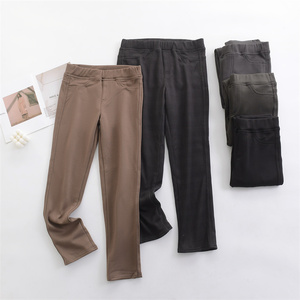 3L-5L出口日本女士加绒加厚小脚裤秋冬天休闲裤高腰