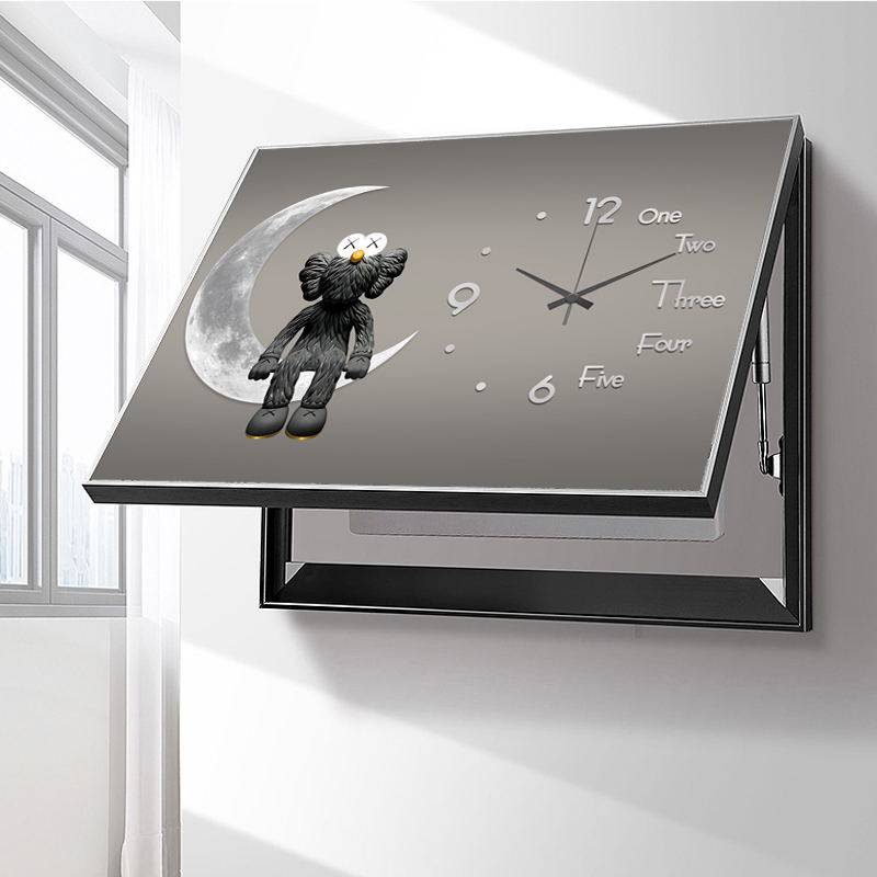 大尺寸电表箱装饰画带钟表餐厅配电箱空开关盒遮挡画挂画静音时钟,家居饰品,现代装饰画,淘宝优惠券,粉丝福利购,淘宝优惠卷