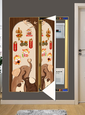 中古风磁吸装饰画隐藏镜子