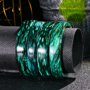 福子珠宝天然孔雀绿祖母绿手镯绿离云母方镯文玩小众礼物支持鉴定