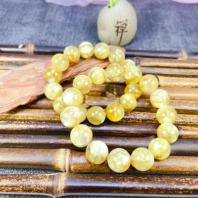 福子珠宝天然黄金云母玉石祖母晶饰品吊坠手链饰品珠宝特价竞拍