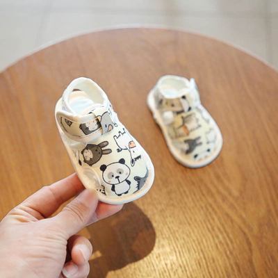 夏季婴儿凉鞋0-6-12月婴幼儿布鞋一岁女宝宝学步鞋软底步前鞋防掉