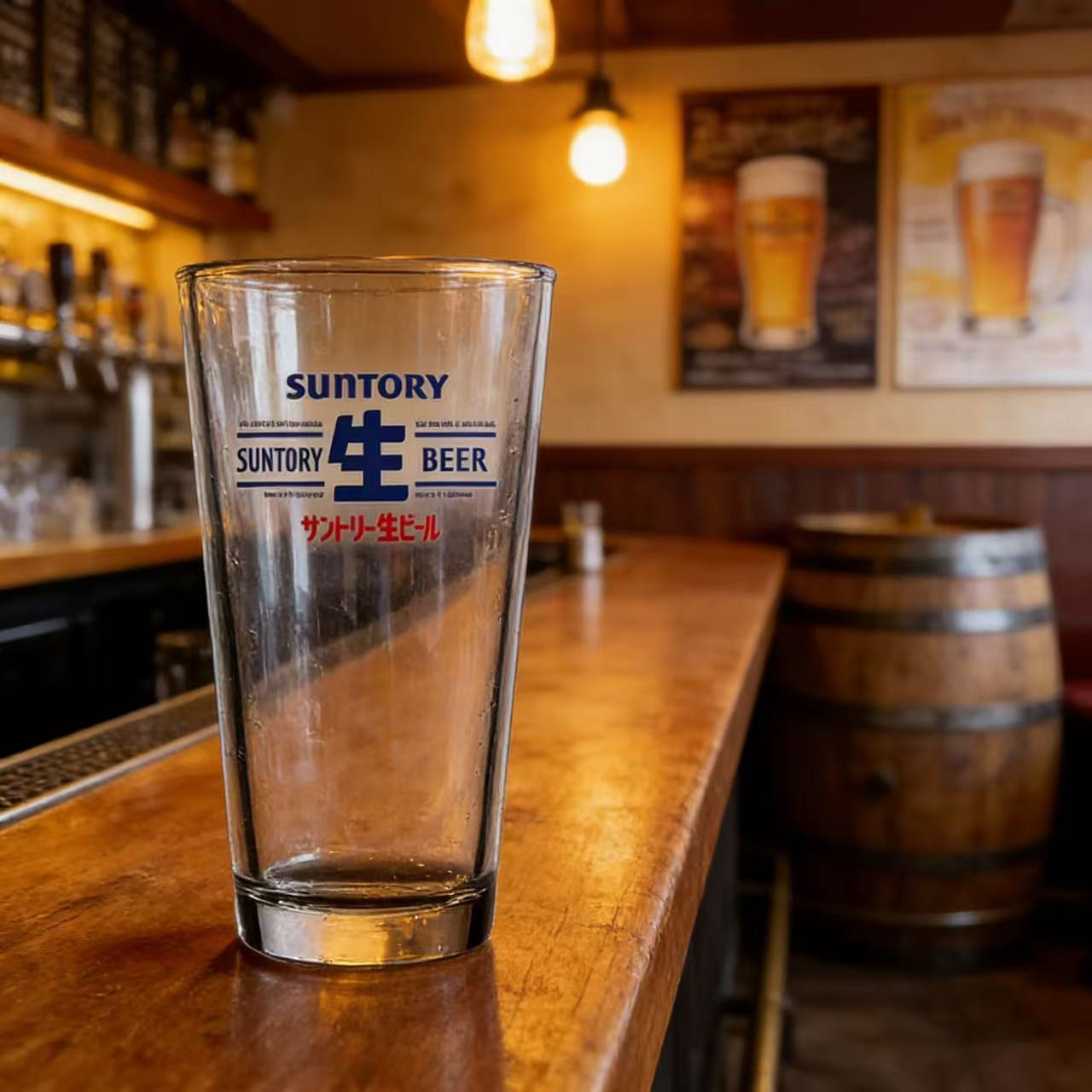 日式SUNTORY三得利生啤酒无铅玻璃扎啤杯大号多款杯型居酒屋用杯