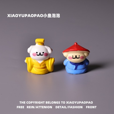 桌面可爱迷你Q版狗狗侍卫摆件