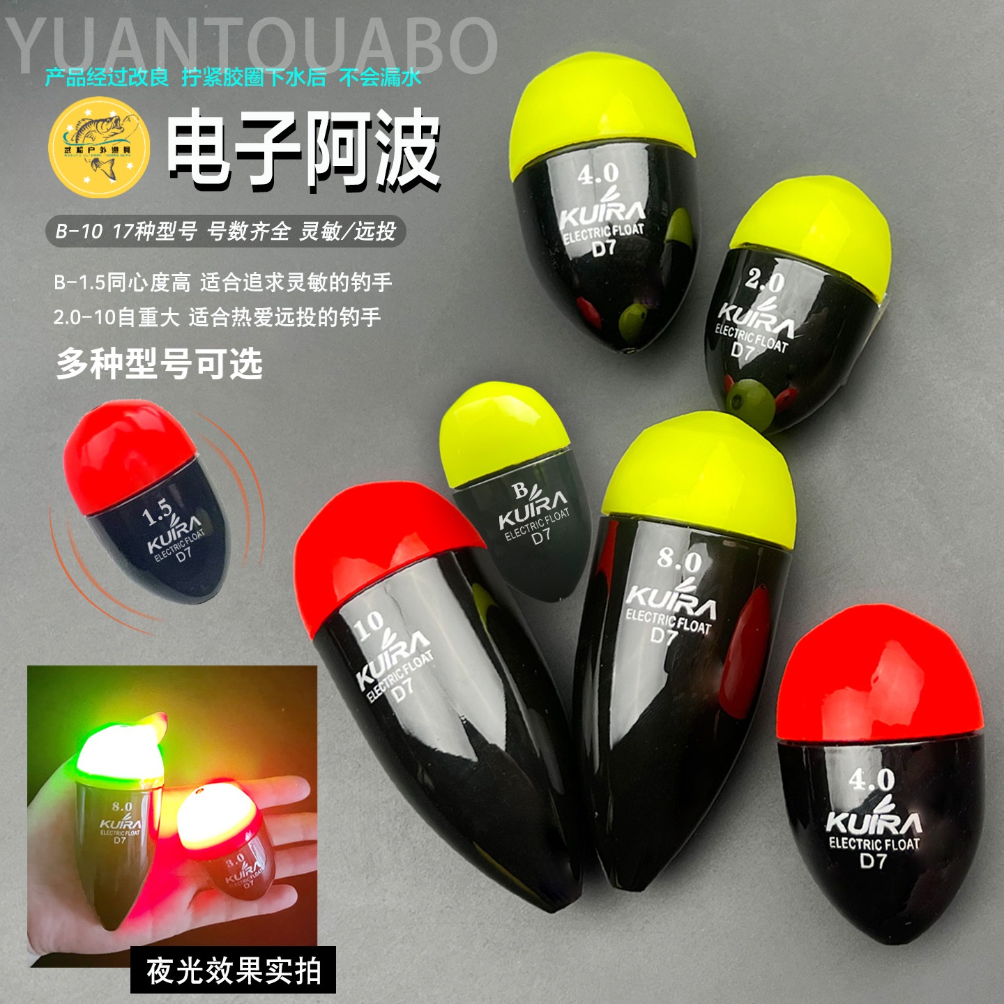 夜晚海钓矶钓电子阿波浮漂夜光漂