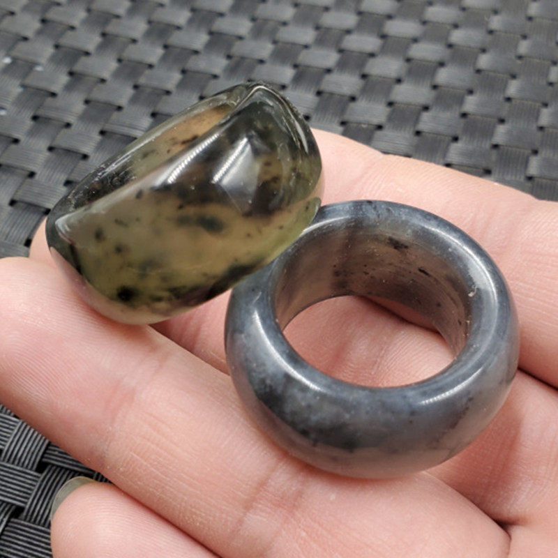 新款天然玉石冰种岫玉戒指青花岫玉加宽戒指玉石戒指玉指环,珠宝/钻石/翡翠,手饰,淘宝优惠券,粉丝福利购,淘宝优惠卷