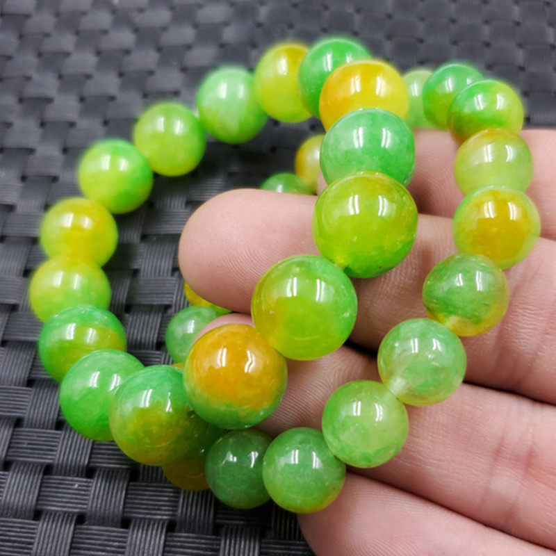 玉石手链翠绿色圆珠手链12毫米石英岩玉圆珠手链玉手串手环手饰,珠宝/钻石/翡翠,手饰,淘宝优惠券,粉丝福利购,淘宝优惠卷