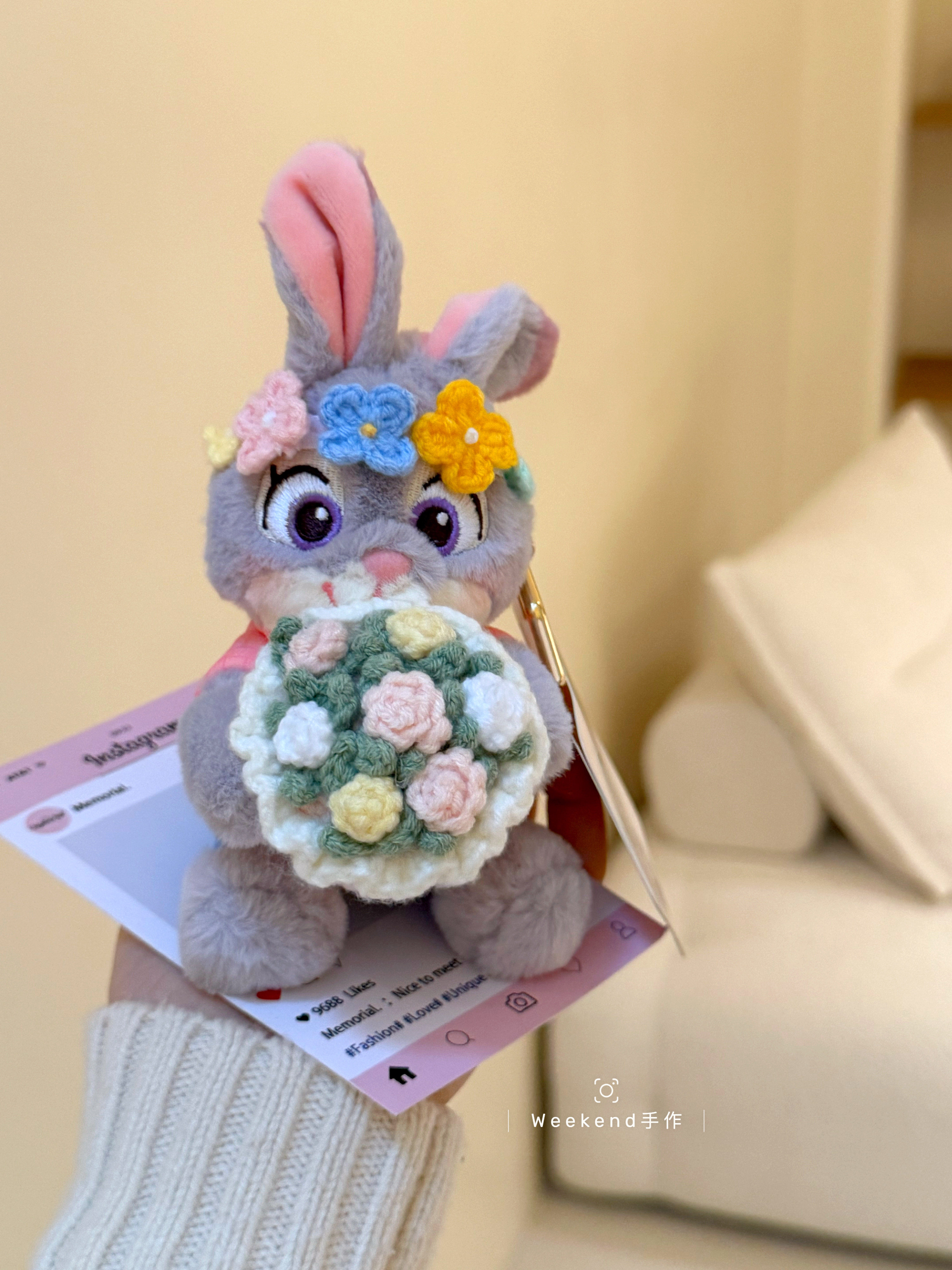 正版疯狂动物城捧花朱迪尼克毛绒玩偶包挂件汽车钥匙扣挂生日礼物