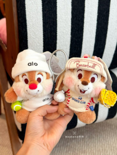 正版奇奇蒂蒂打网球包包挂件可爱毛绒公仔棒球套装玩偶送闺蜜礼物