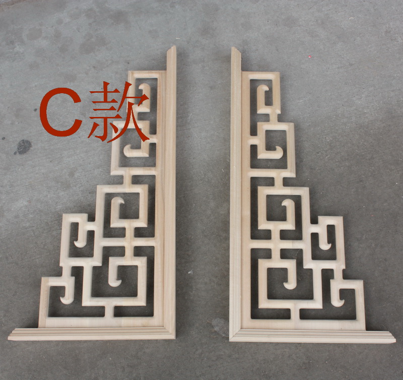 角花片格双面吊顶装饰东阳木雕