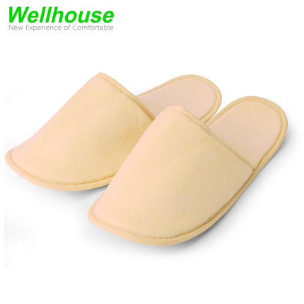 wellhouse户外旅游男女防滑拖鞋天鹅绒折叠出差旅行拖鞋送收纳袋