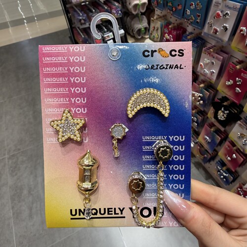 适配crocs洞洞鞋珍珠闪钻链条