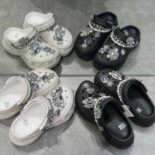 适配于crocs鞋花小鲸鱼复古晚宴洞洞鞋高品质配饰卡骆驰智必星DIY