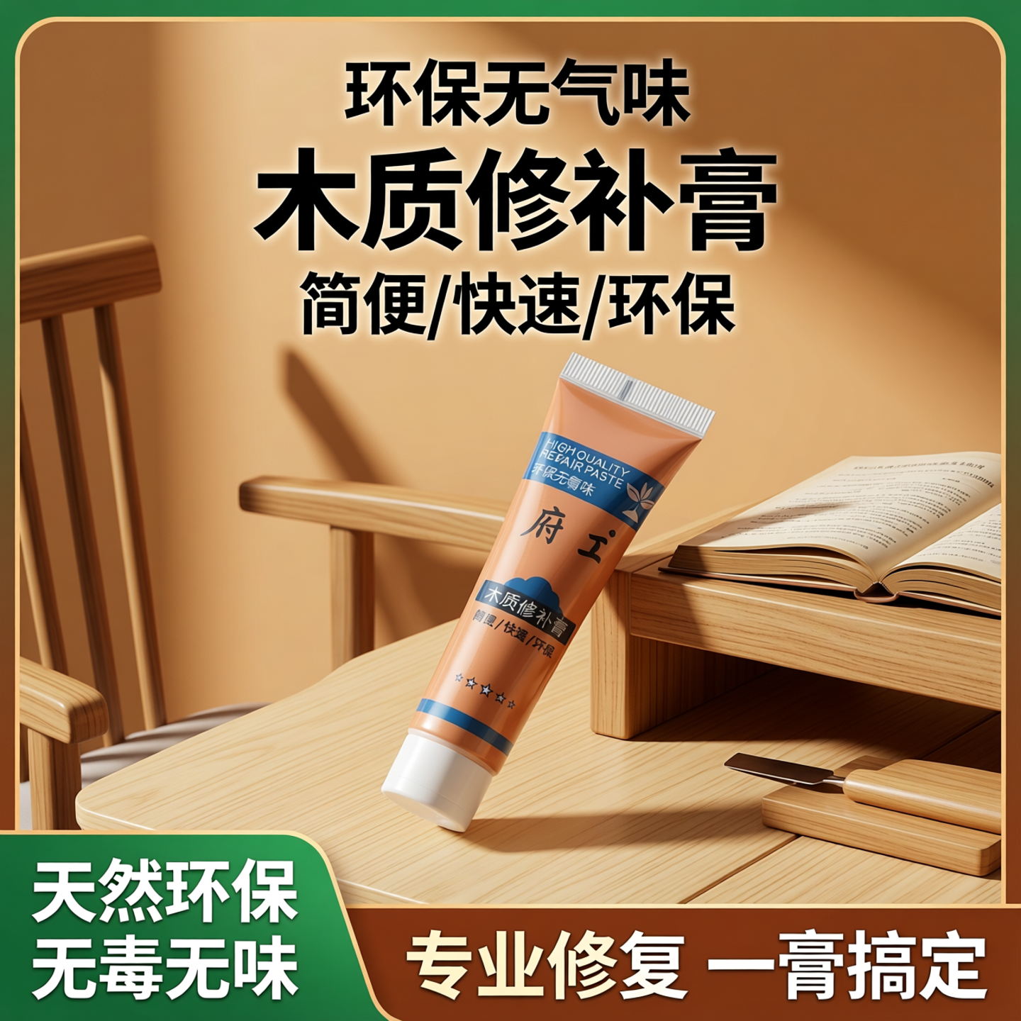 木质修补膏家具地板填缝膏美缝剂补漆腻子木门掉漆填坑修复补色膏