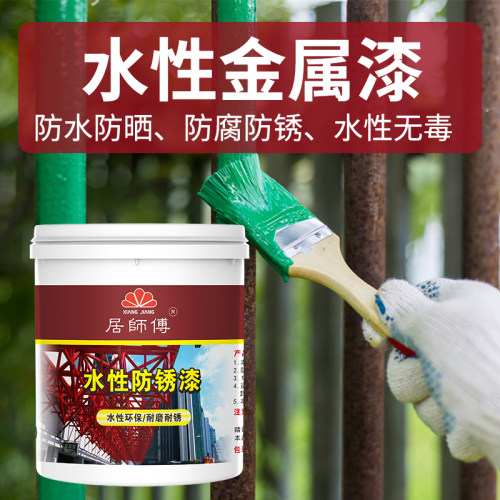 水性金属漆净味防锈暖气片铁门窗栏杆防腐蚀翻新管道户外油漆涂料 - 封面