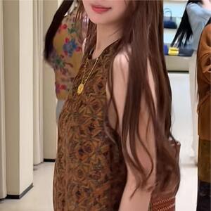 复古韵味高级感夏季新品气质减龄欧货女装长款印花无袖遮肉连衣裙