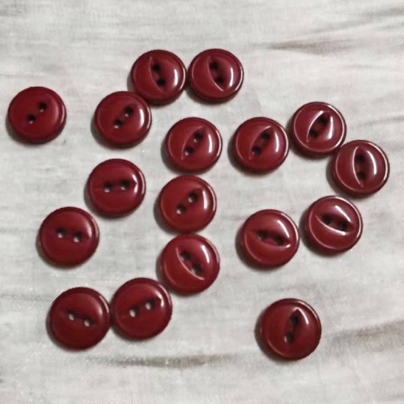 衬衫扣子酒红色纽扣小号
