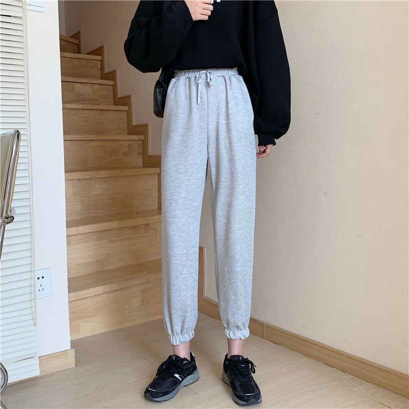 Real shot cotton leisure sports legged pants for women's summer wear