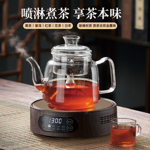 蒸茶器保温茶炉电陶炉玻璃茶具套装 捷安玺煮茶壶喷淋式 黑茶养生壶