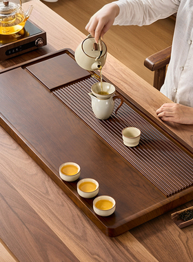 捷安玺茶盘实木家用电木托盘整块办公室茶具小茶台排水茶海干泡台