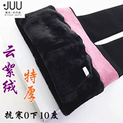 Juyou Oriental edge fluffy thêm dày quần legging ấm áp phụ nữ cộng với nhung dày mặc bước chân một quần D1124 - Xà cạp