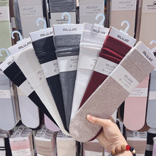 3双包邮AILUJIA堆堆袜子女秋冬无骨小腿袜中筒袜加跟纯棉长袜3589