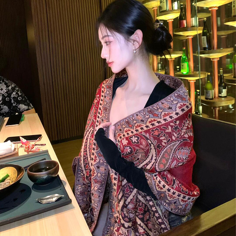 异域风沙漠披肩女2025新款
