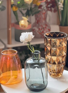 光辉岁月|北欧ins风玻璃花瓶摆件客厅插花装饰品家居饰品