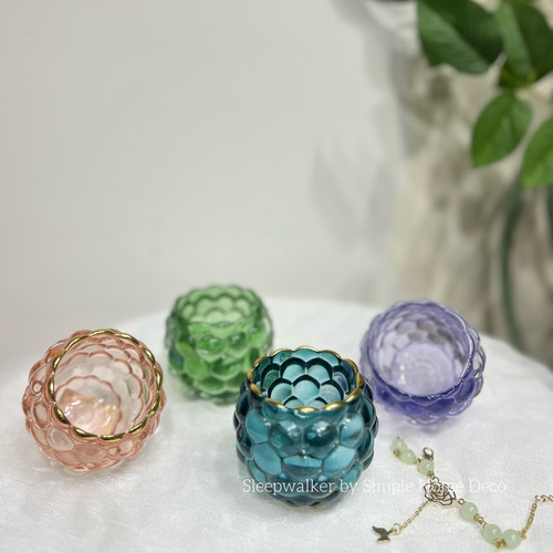 清彩｜喷色烛台 口边电镀 透亮美观 小巧精致 简约大方 收纳饰品