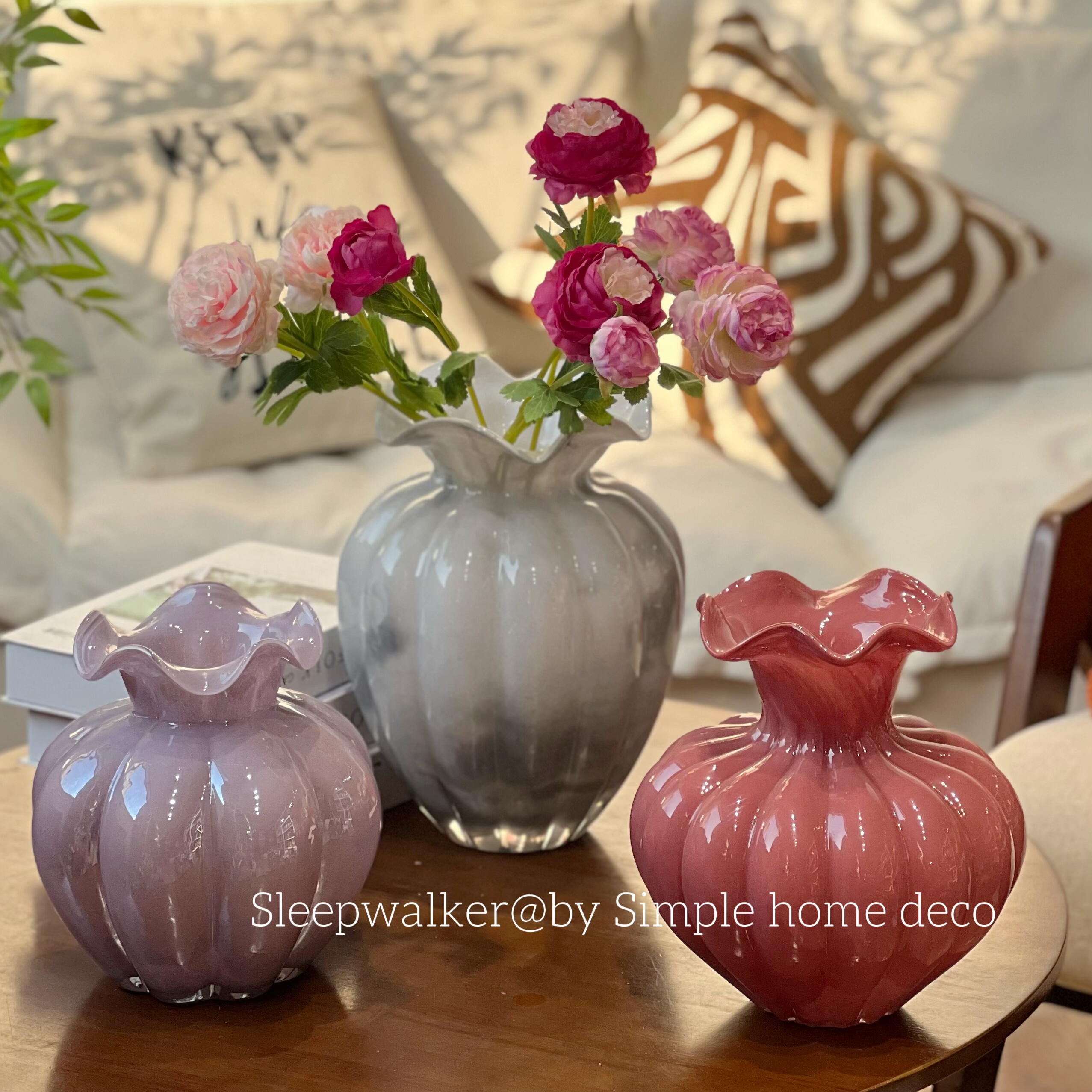 添喜｜中古风玻璃花瓶客厅水养插花轻奢摆件高级感,家居饰品,花瓶,淘宝优惠券,粉丝福利购,淘宝优惠卷